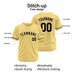 Benutzerdefinierte Authentisch Baseball-Trikot Gold-Schwarz