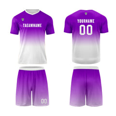 Benutzerdefinierte Lila Weiß Trikots für Männer Frauen Personalisierte Fußball Uniformen für Erwachsene und Kind