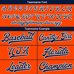 Benutzerdefinierte Authentisch Baseball-Trikot Orange-Marine