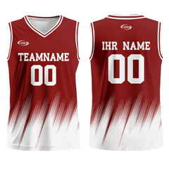 Benutzerdefinierter Rot Weiß Basketball Jersey Uniform Anzug gedruckt Ihr Logo Name Nummer