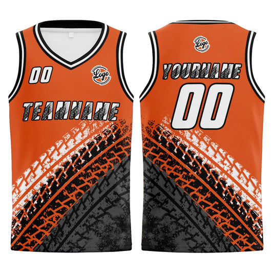 Benutzerdefinierter Orange Basketball Jersey Uniform Anzug gedruckt Ihr Logo Name Nummer