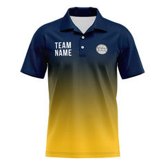 Benutzerdefinierte Marine Gelb Fußball Polo-Shirts Fügen Sie Ihr Einzigartiges hinzu Logo/Name/Nummer