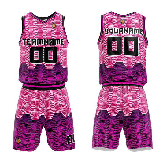 Benutzerdefinierter Rose Basketball Jersey Uniform Anzug gedruckt Ihr Logo Name Nummer