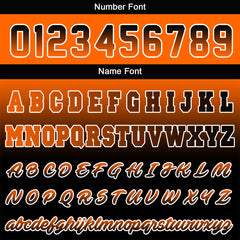 Benutzerdefinierte Verlauf Varsity-Jacke. Letterman-Jacke Orange Schwarz