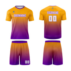 Benutzerdefinierte Orange Lila Trikots für Männer Frauen Personalisierte Fußball Uniformen für Erwachsene und Kind