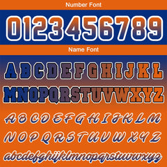 Benutzerdefinierte Verlauf Varsity-Jacke. Letterman-Jacke Royal Orange