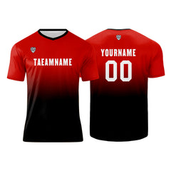Benutzerdefinierte Rot Schwarz Trikots für Männer Frauen Personalisierte Fußball Uniformen für Erwachsene und Kind