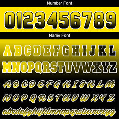 Benutzerdefinierte Verlauf Varsity-Jacke. Letterman-Jacke Gelb Schwarz