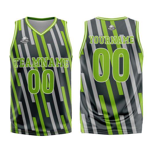 Benutzerdefinierter Grün Grau Basketball Jersey Uniform Anzug gedruckt Ihr Logo Name Nummer