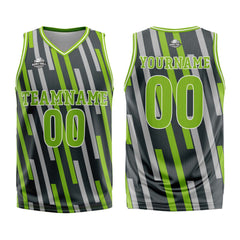 Benutzerdefinierter Grün Grau Basketball Jersey Uniform Anzug gedruckt Ihr Logo Name Nummer