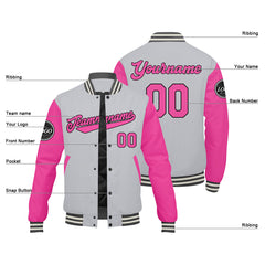 Benutzerdefinierte Verlauf Varsity-Jacke. Letterman-Jacke Pink
