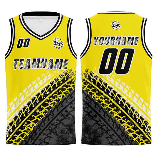 Benutzerdefinierter Gelb Basketball Jersey Uniform Anzug gedruckt Ihr Logo Name Nummer