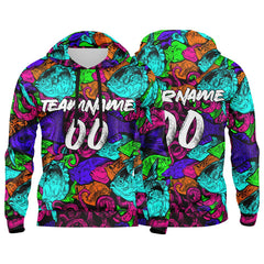 Benutzerdefinierter Sweatshirt-Hoodie für Mann, Frau, Mädchen, Junge. Drucken Sie Ihr Logo, Ihren Namen und Ihre Nummer Teal&Rose