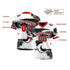 Benutzerdefinierte Schwarz Rot Reversibel Fußball Trikot Personalisierte Gradient Fußball Shirts für Männer gedruckt Team Name Nummer Logo