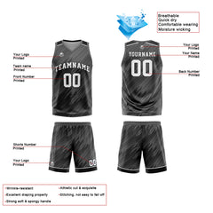 Benutzerdefinierter Grau Basketball Jersey Uniform Anzug gedruckt Ihr Logo Name Nummer