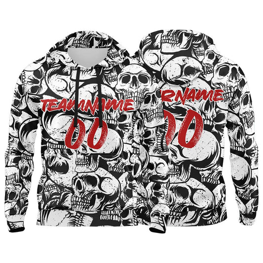 Benutzerdefinierter Sweatshirt-Hoodie für Mann, Frau, Mädchen, Junge. Drucken Sie Ihr Logo, Ihren Namen und Ihre Nummer Schwarz&Weiß
