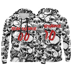 Benutzerdefinierter Sweatshirt-Hoodie für Mann, Frau, Mädchen, Junge. Drucken Sie Ihr Logo, Ihren Namen und Ihre Nummer Schwarz&Weiß