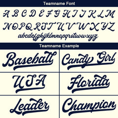 Benutzerdefinierte Authentisch Baseball-Trikot Creme-Navy