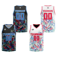 Benutzerdefinierte Blau Reversible Basketball Jersey Personalisierte Print Name Nummer Logo