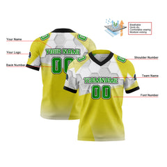 Benutzerdefinierte Grün Gelb Reversibel Fußball Trikot Personalisierte Gradient Fußball Shirts für Männer gedruckt Team Name Nummer Logo