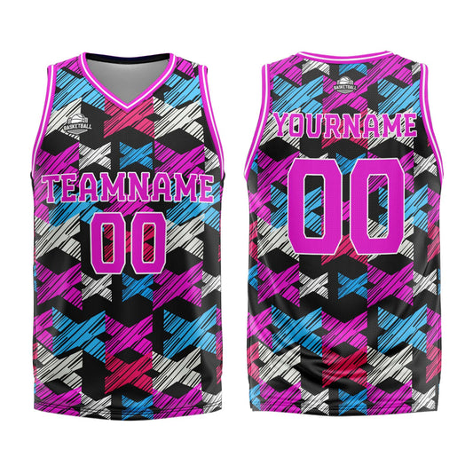 Benutzerdefinierter Rosa Basketball Jersey Uniform Anzug gedruckt Ihr Logo Name Nummer