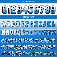 Benutzerdefinierte Verlauf Varsity-Jacke. Letterman-Jacke Weiß Blau