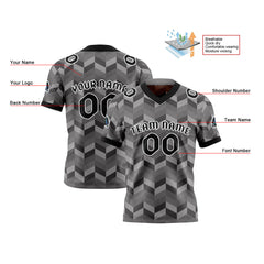Benutzerdefinierte Grau Braun Reversibel Fußball Trikot Personalisierte Gradient Fußball Shirts für Männer gedruckt Team Name Nummer Logo