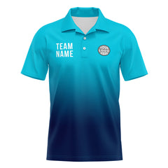 Benutzerdefinierte Hellblau Marine Fußball Polo-Shirts Fügen Sie Ihr Einzigartiges hinzu Logo/Name/Nummer