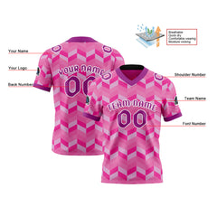 Benutzerdefinierte Rosa Mauve Reversibel Fußball Trikot Personalisierte Gradient Fußball Shirts für Männer gedruckt Team Name Nummer Logo