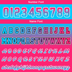 Benutzerdefinierte Verlauf Varsity-Jacke. Letterman-Jacke Hellblau Rosa