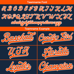 Benutzerdefinierte Authentisch Baseball-Trikot Marine-Orange