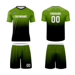 Benutzerdefinierte Olivengrün Schwarz Trikots für Männer Frauen Personalisierte Fußball Uniformen für Erwachsene und Kind