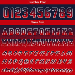 Benutzerdefinierte Varsity-Jacke. Letterman-Jacke für Männer, Frauen und Jugendliche Marine Rot Verlauf