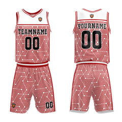 Benutzerdefinierter Weiß Rot Basketball Jersey Uniform Anzug gedruckt Ihr Logo Name Nummer