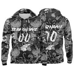 Benutzerdefinierter Sweatshirt-Hoodie für Mann, Frau, Mädchen, Junge. Drucken Sie Ihr Logo, Ihren Namen und Ihre Nummer Grau&Weiß