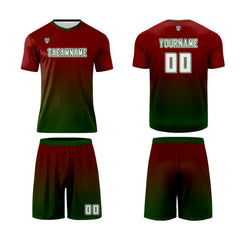 Benutzerdefinierte Rot Grün Trikots für Männer Frauen Personalisierte Fußball Uniformen für Erwachsene und Kind