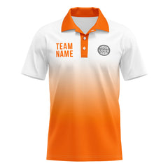 Benutzerdefinierte Weiß Orange Fußball Polo-Shirts Fügen Sie Ihr Einzigartiges hinzu Logo/Name/Nummer
