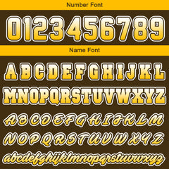 Benutzerdefiniert Braun Gelb Hoodie Personalisiert Männer Pullover Hoodie Gedruckt Team Name Number Logo für Frauen