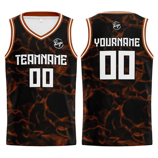 Benutzerdefinierter Schwarz Braun Basketball Jersey Uniform Anzug gedruckt Ihr Logo Name Nummer