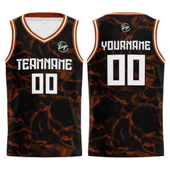 Benutzerdefinierter Schwarz Braun Basketball Jersey Uniform Anzug gedruckt Ihr Logo Name Nummer