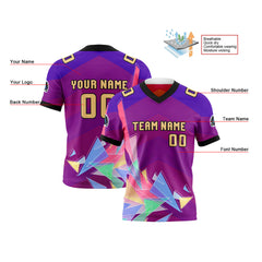 Benutzerdefinierte Grün Lila Reversibel Fußball Trikot Personalisierte Gradient Fußball Shirts für Männer gedruckt Team Name Nummer Logo