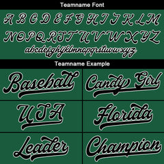 Benutzerdefinierte Authentisch Baseball-Trikot Dunkelgrün-Schwarz