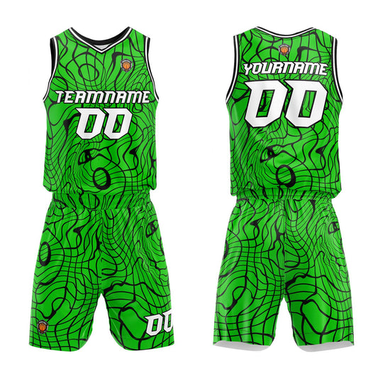 Benutzerdefinierter Grün Basketball Jersey Uniform Anzug gedruckt Ihr Logo Name Nummer