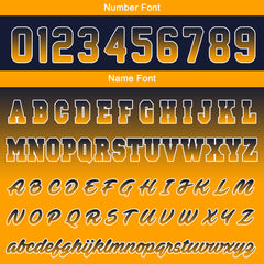 Benutzerdefinierte Varsity-Jacke. Letterman-Jacke für Männer, Frauen und Jugendliche Marine Orange Verlauf