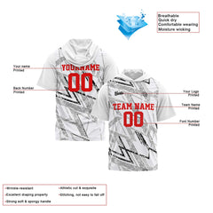 Benutzerdefinierte Weiß Kurzarm-Kapuzenpullover für Männer Frauen Hemden mit Kapuzen gedruckt Name Logo