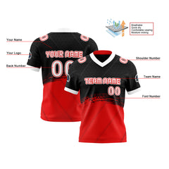 Benutzerdefinierte Rot Weiß Reversibel Fußball Trikot Personalisierte Gradient Fußball Shirts für Männer gedruckt Team Name Nummer Logo