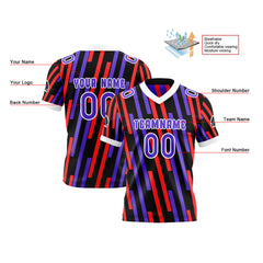 Benutzerdefinierte Rot Lila Reversibel Fußball Trikot Personalisierte Gradient Fußball Shirts für Männer gedruckt Team Name Nummer Logo