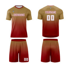 Benutzerdefinierte Braun Rot Trikots für Männer Frauen Personalisierte Fußball Uniformen für Erwachsene und Kind