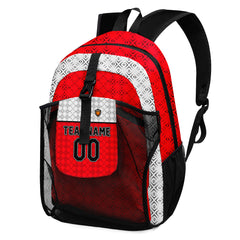 Anpassen Rot Weiß Sport Rucksäcke Mit Personalisiert Namen, Zahlen und Logos