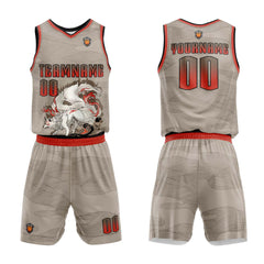 Benutzerdefinierter Khaki Basketball Jersey Uniform Anzug gedruckt Ihr Logo Name Nummer